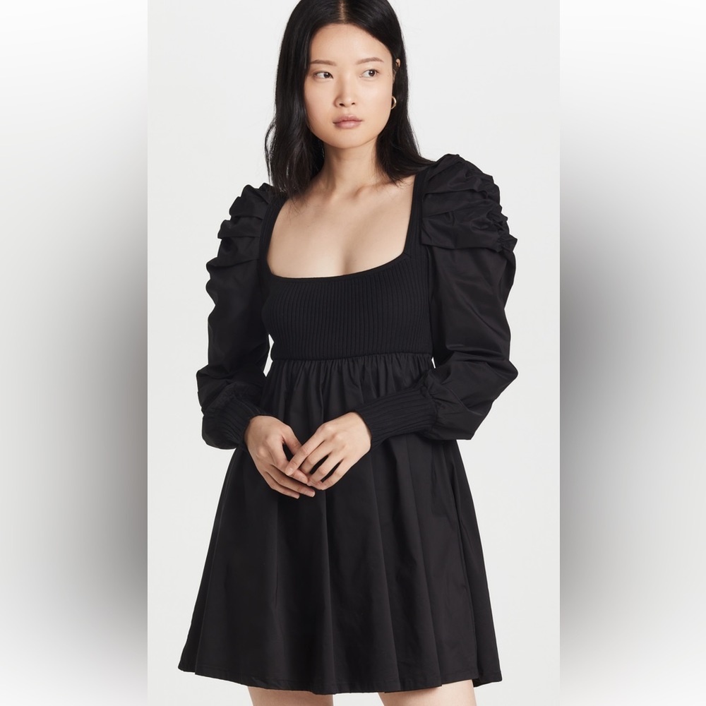 En Saison Combination Ruched Dress size small in black